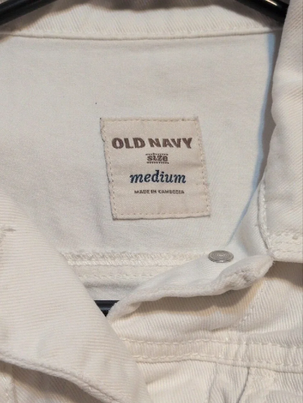 Old Navy White Girls' Denim Jacket - Cropped Button-Front